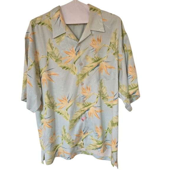 Tommy Bahama Mens Tropical Silk Short Sleeve Hawaiian Shirt Multicolor Large - Picture 1 of 12